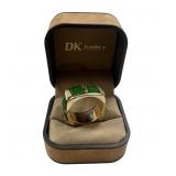 Custom 14K Gold Menï¿½s Ring with Eight Square-Cut N