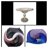 Collection of 3 Signed Studio Art Glass Bowls by S