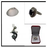 Certified Moissanite Men's Statement Ring, Sapphir