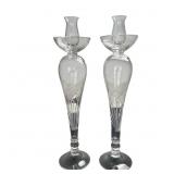 Stunning Pair of 17' Tiffany & Co. Etched Lead Cry