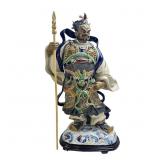 Handcrafted Chinese Temple Guardian Door God Figur