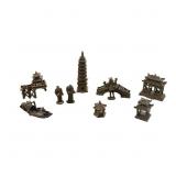 Antique Chinese Mudmen Figurines & Architectural M