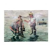 John Blonchard's 'The Clam Diggers' Original Oil C