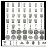 Extensive 58 Pc Vintage Etched and Cut Crystal Gla