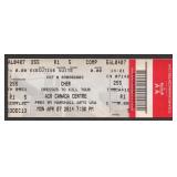 Cher Unused Concert Ticket Stub