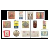 Fourteen Vintage Advertising Tins and Cans - Tobac