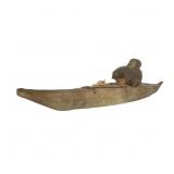Inuit Seal-Skin Kayak With Hunter Figure - Governm