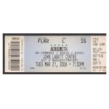 Aerosmith Unused Concert Ticket Stub