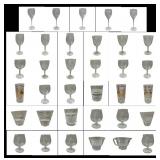 35 Piece Vintage Mid Century Modern Clear Glass St