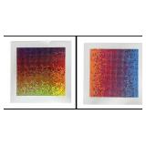 David Roth Pair Signed Limited Edition Op Art Scre