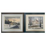 Pair Original Bill Saunders Signed Canadian Rural