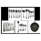 Large Antique Victorian Silverplate Flatware and S