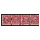 USA 1914-1916, #454, a used coil joint strip of fo