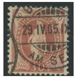 Switzerland 1882 - 1904, #95b a used 30c brown typ