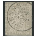 Switzerland 1858-1862 #35, a used 2r pale gray, ca