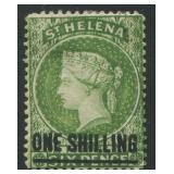 Saint Helena, 1864-1873, 1 shilling long bar, MH,