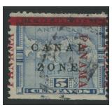 USA - Canal Zone 1904-1906 #12d, a used 5c blue wi