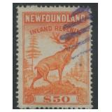 Newfoundland Revenue 1938 #NFR 34 $50 orange perf
