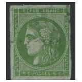 France 1870-1871 #41, a used 5c green, Scott value