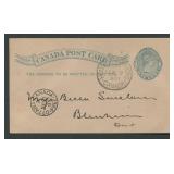 Canada 1c green stationery card, with 'House of Co