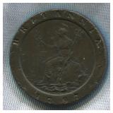 Great Britain 1797, 2 pence 'Cartwheel' coin, from