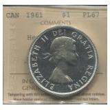 Canadian 1961 $1 proof like silver dollar, with IC
