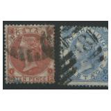 Great Britain 1867 - 1880 #53 10d red brown and #5