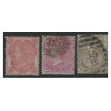Great Britain 1862 - 1880, #37 3d pale rose, #62 4