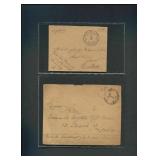 Belgium 1916, two stampless miltary covers Belgium