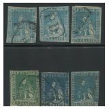Tuscany 1857 -1859 #13 2cr blue, #14 4cr green and