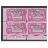 Liberia 1952 #C68, a MNH 25c red and black airmail
