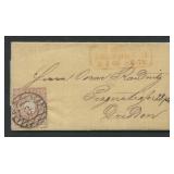Saxony 1861 - 1867 #16a 6pf vermilion, tied on a m
