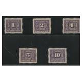Canada 1906 -1928, #J1 - #J5 a MNH set of the firs