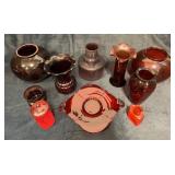 Collection of Vintage Red Glass