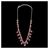 Ladies Ruby Slightly Purplish Red Necklace