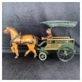 Police Officer w/ Horse Drawn Carriage Vintage Sta