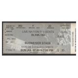 Blink-182 Unused Concert Ticket Stub