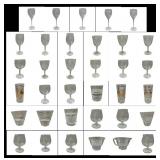 35 Piece Vintage Mid Century Modern Clear Glass St