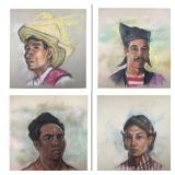 Four Original Pastel Portraits