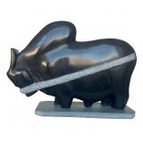 1970s Native American Southwest Soapstone Bison Sc