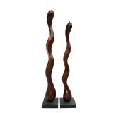 Monumental Pair of Abstract Biomorphic Faux Bois R