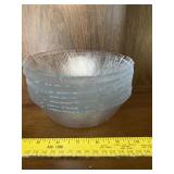 Set of 7 Glass Floral Bowls