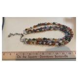 Stone Bead-3 strand Necklace