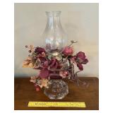 Vintage Oil Lamp with Florals