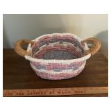 Cloth Basket with Wood Handles