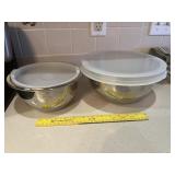 2 Stainless Bowls with Lids