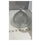 Vintage Cut Glass Butter Dish