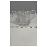 Pressed Glass Sawtooth Sugar Bowl