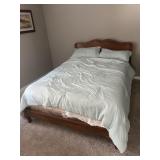 Wood Full Size Bed w/ Mattress and Box Springs