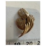 Vintage Gold-Toned Tulip Pin